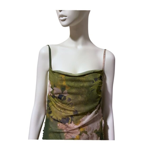 NWT Zara Maxi Dress M Ruched Strappy Mesh Blogger Fave Baddie Party Goblin - Picture 6 of 11